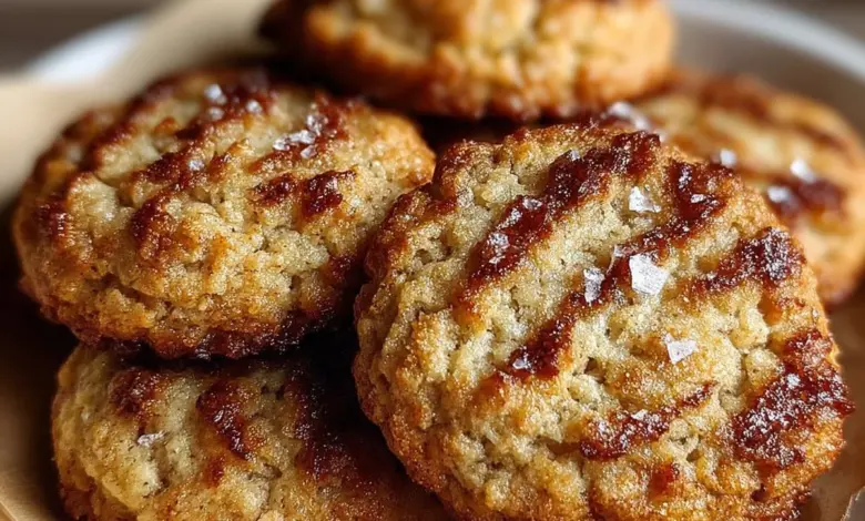 Freshly baked banana bread cookies on a cooling rack