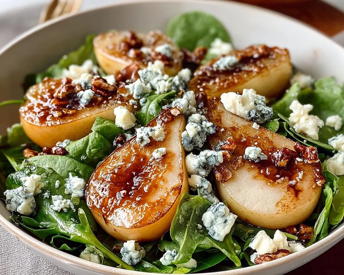 Caramelized Pear & Blue Cheese Salad