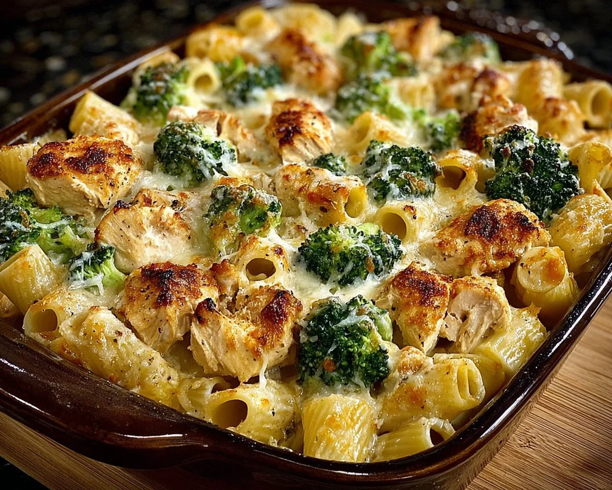 Chicken and Broccoli Baked Alfredo
