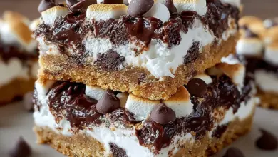 Delicious Chocolate Marshmallow Cookie Bars with gooey marshmallow topping
