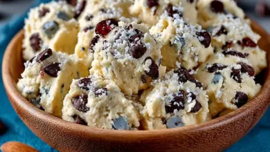 Delicious cottage cheese cookie dough mix in a bowl