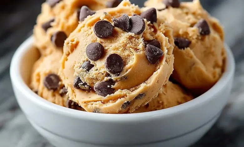 Delicious Greek yogurt cookie dough ready to be enjoyed.