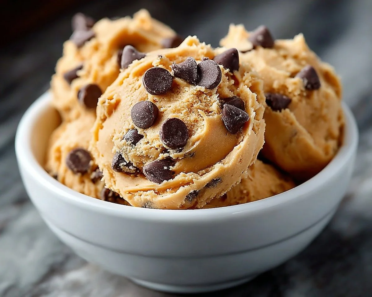 Delicious Greek yogurt cookie dough ready to be enjoyed.
