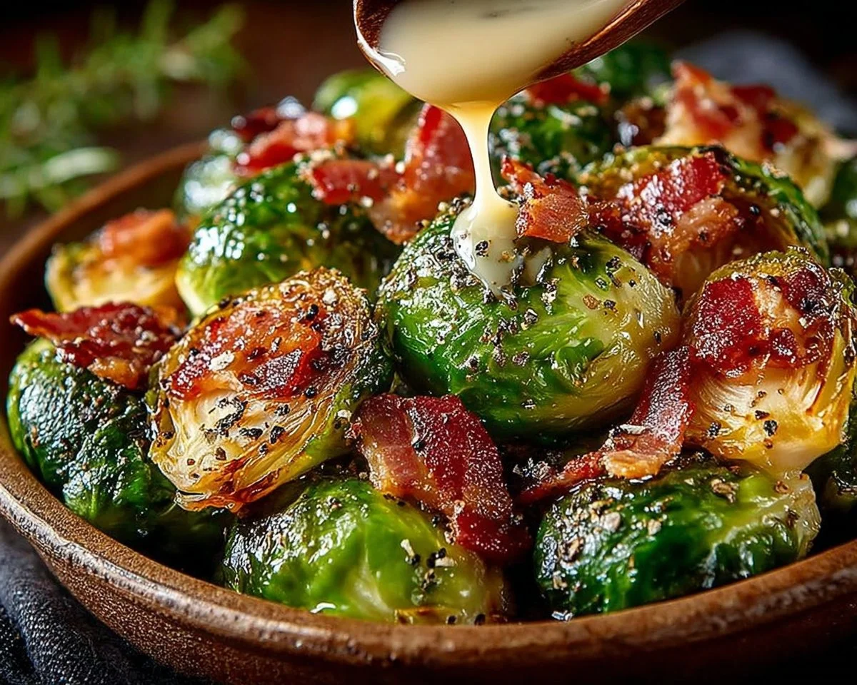 Honey-Glazed Roasted Brussels Sprouts with Bacon