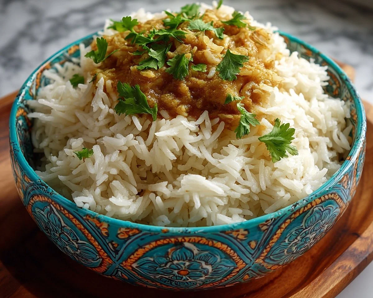 Fluffy Instant Pot Basmati Rice served in a bowl