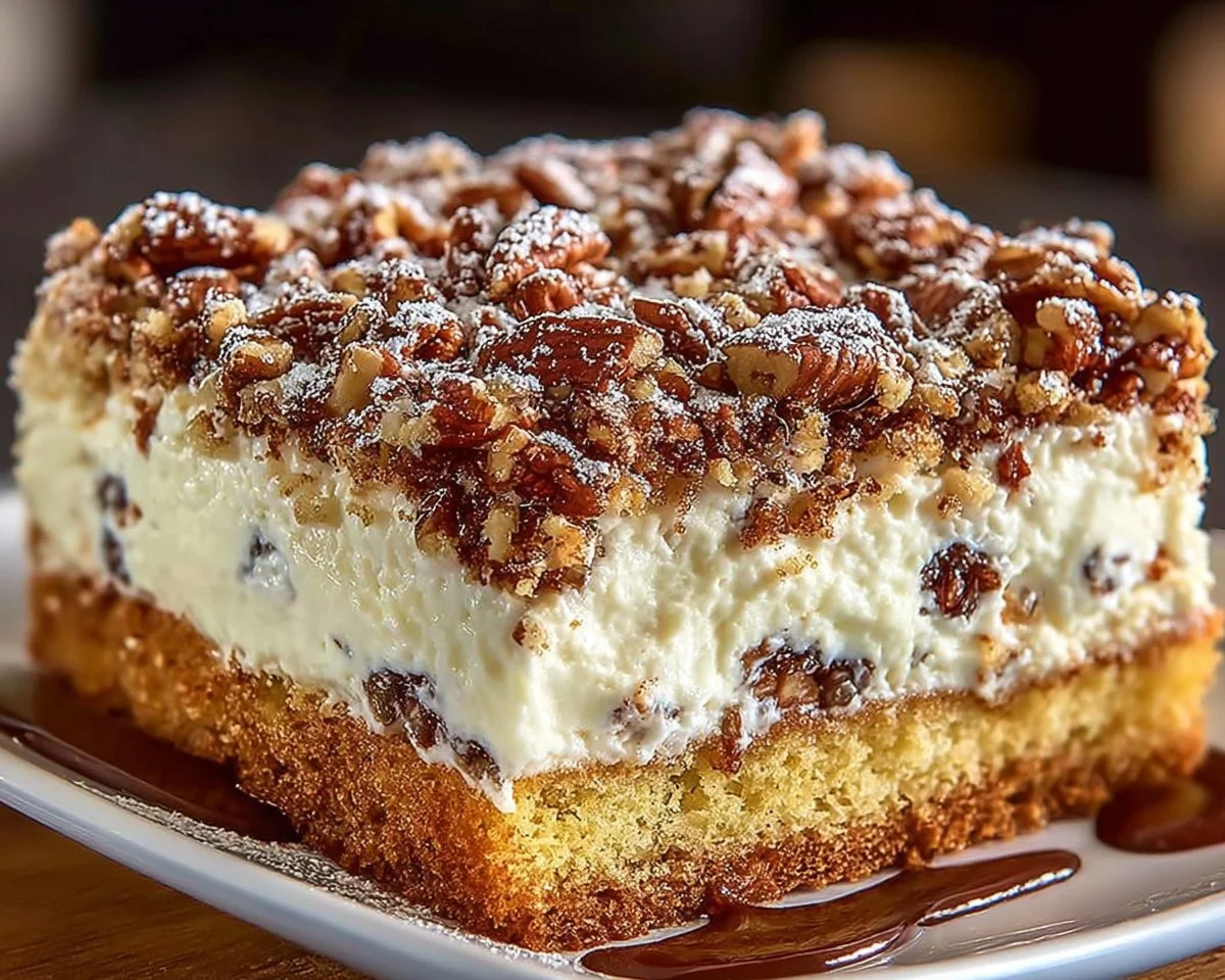 Delicious Neiman Marcus Cake garnished with elegant decorations