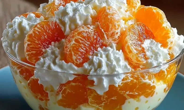 Delicious Orange Dreamsicle Salad with fresh oranges and cream