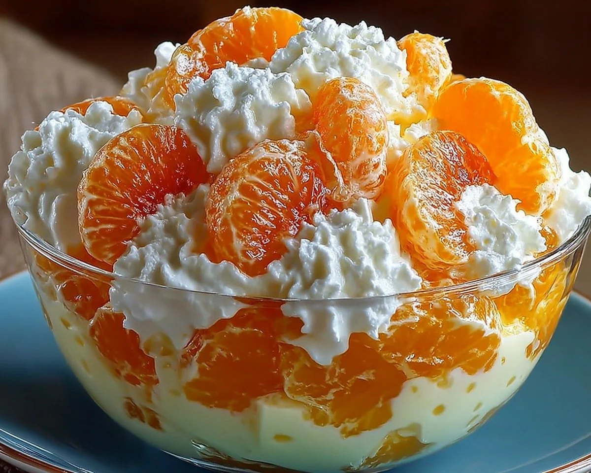 Delicious Orange Dreamsicle Salad with fresh oranges and cream