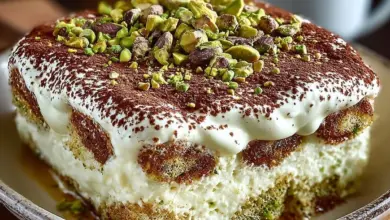 Delicious Pistachio Tiramisu dessert with creamy layers and crushed pistachios