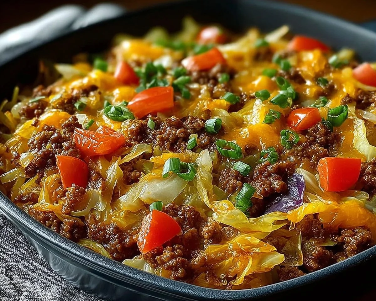 Savory Cabbage Beef Bake