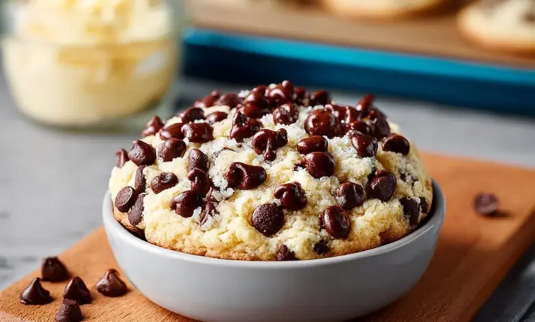 Freshly baked small batch chocolate chip cookies on a cooling rack