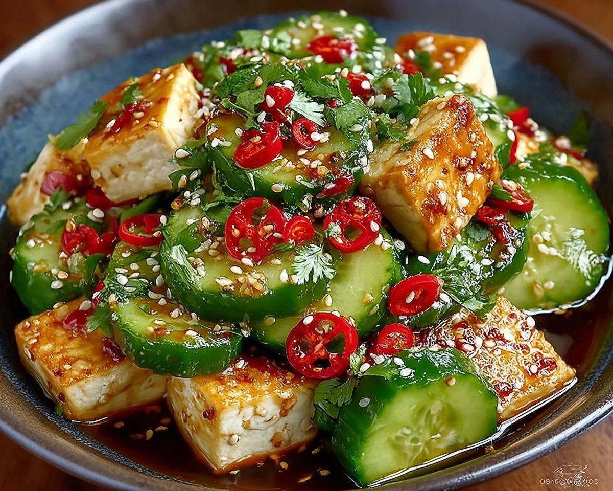 Spicy Cucumber and Tofu Salad