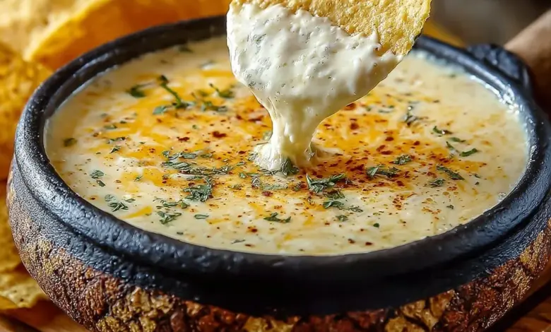 Delicious cheese dip served at a Mexican restaurant
