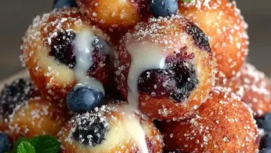 Delicious baked blueberry fritter bites with fresh blueberries