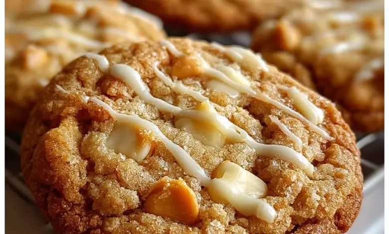Delicious butterscotch cream fudge cookies stacked on a plate