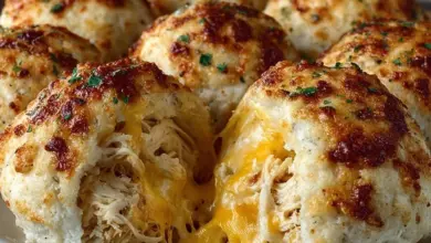 Cheesy Ranch Chicken Bombs ready to serve