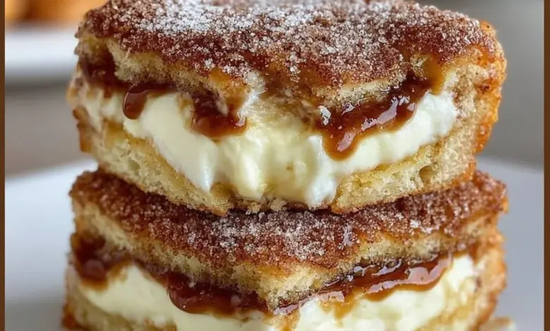 Delicious Churro Cheesecake Bars with cinnamon topping