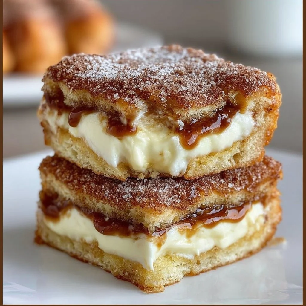 Delicious Churro Cheesecake Bars with cinnamon topping