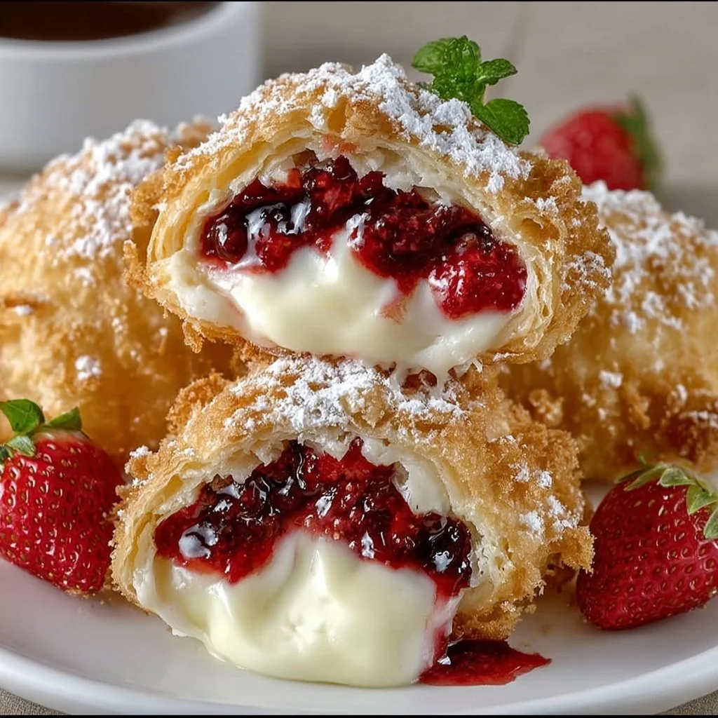Deep Fried Strawberry Cheesecake Pies