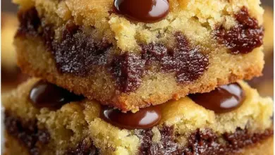 Delicious lazy chocolate chip cookie bars ready to be enjoyed.