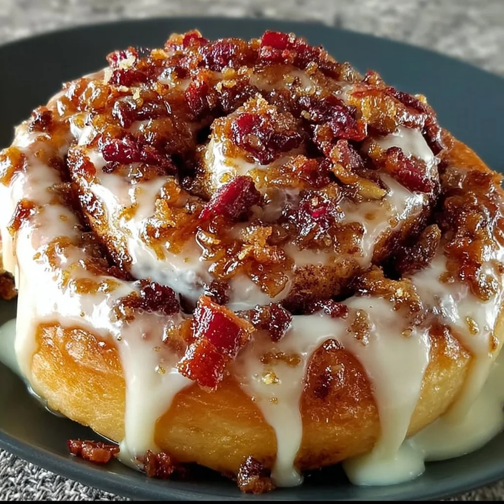 Maple Bacon Cinnamon Rolls