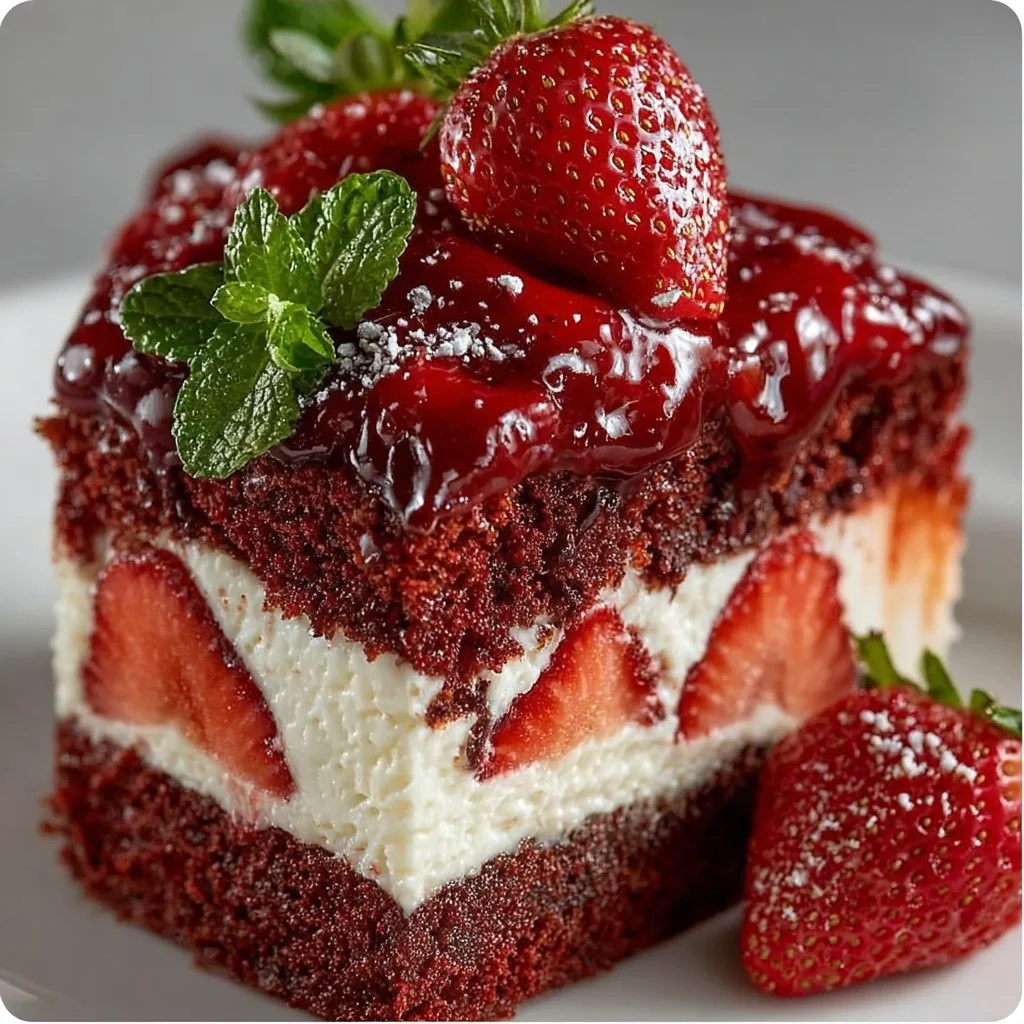 Red Velvet Strawberry Cheesecake