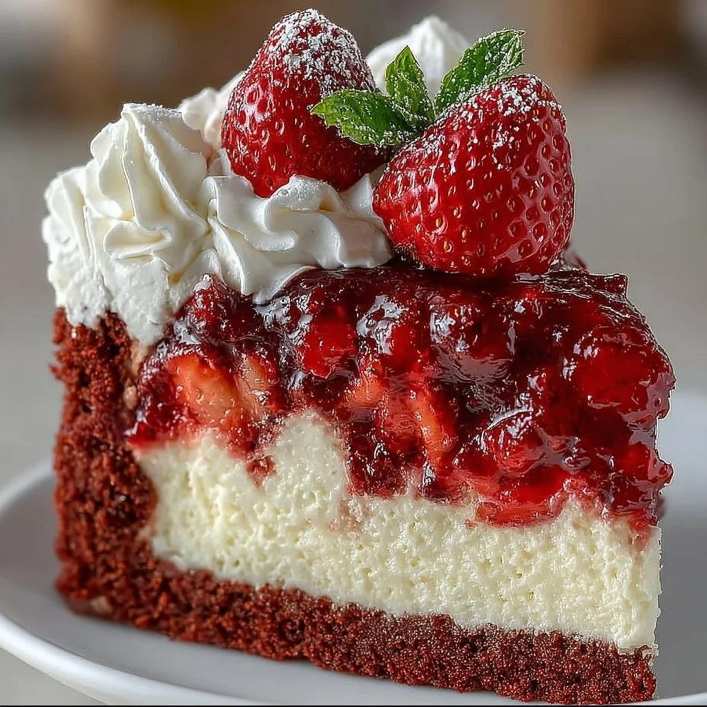 Red Velvet Strawberry Cheesecake