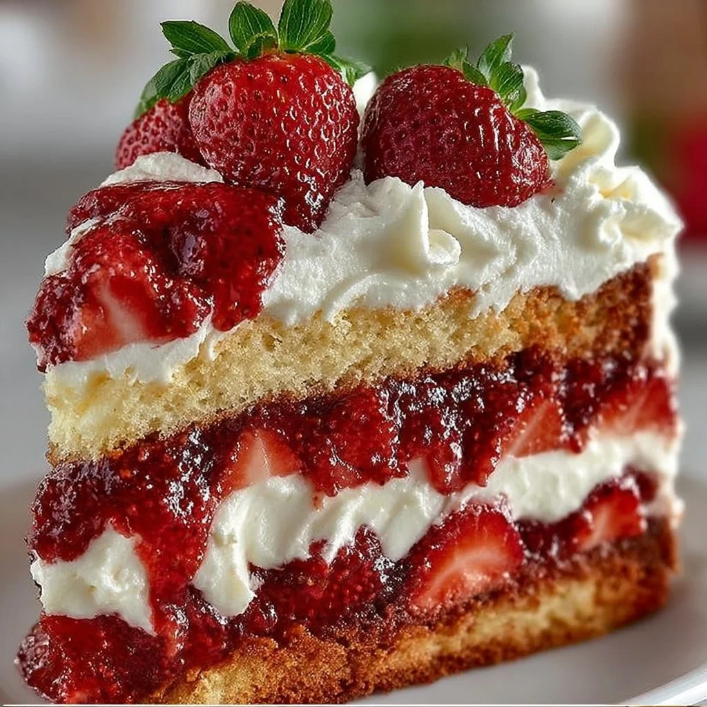 Strawberry Shortcake Layered Slice