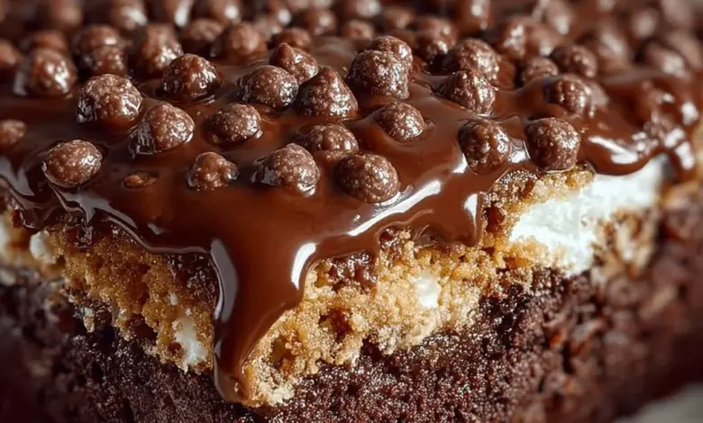 Viral Lazy Cat Choco Crunch Cake with chocolate layers and crunchy toppings