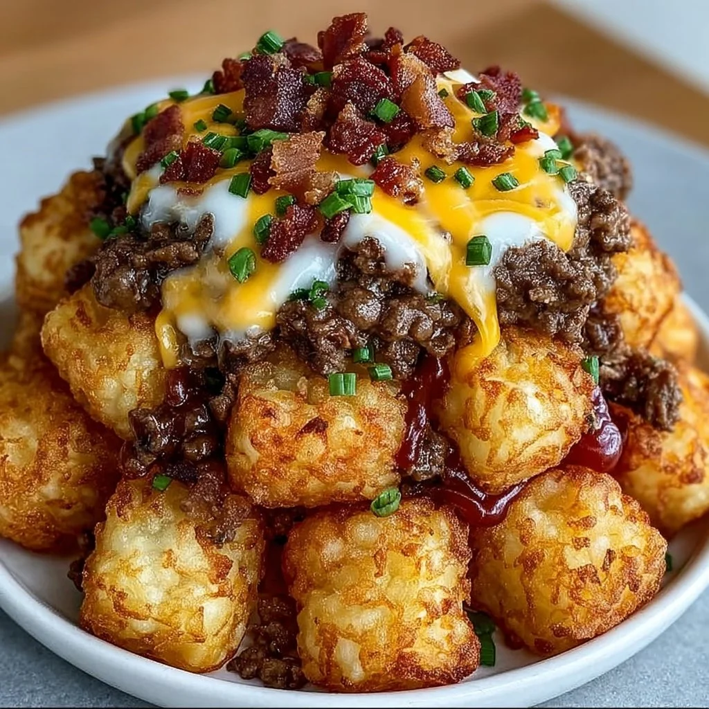 Bacon Cheeseburger Stuffed Tater Tot Cones