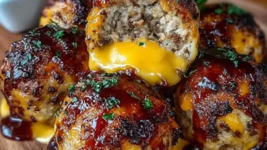 Delicious BBQ Bacon Cheddar Bombs ready to be served.