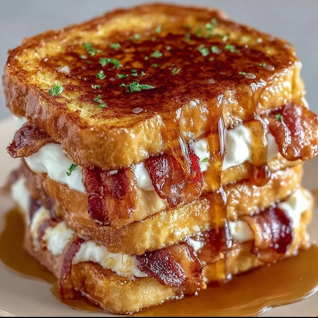 Bourbon Maple Bacon Stuffed French Toast