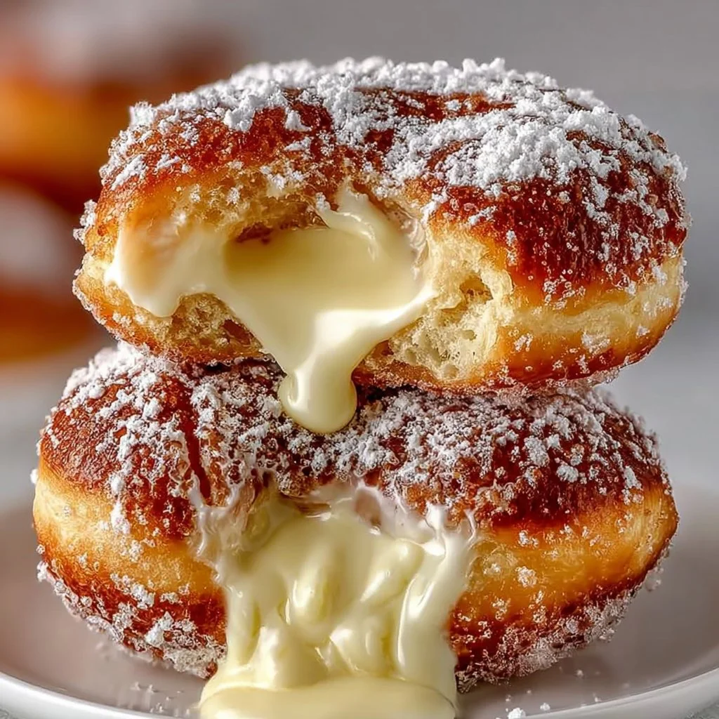 Delicious Boston cream-style custard doughnuts filled with rich cream.