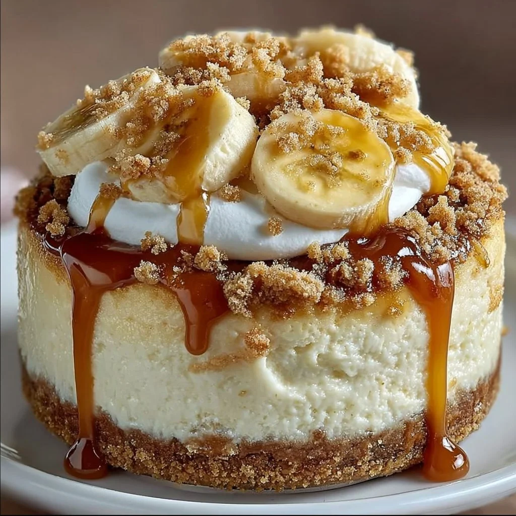 Heavenly Banana Pudding Cheesecake with layers of bananas and creamy filling