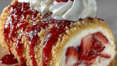 Homemade strawberry shortcake cheesecake topped with fresh strawberries