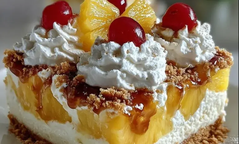 Juicy Pineapple Heaven Cake featuring fresh pineapple and cake layers