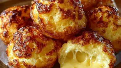 Delicious leftover mashed potato cheese puffs on a plate