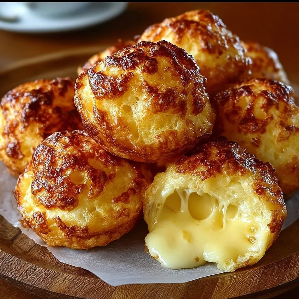 Delicious leftover mashed potato cheese puffs on a plate