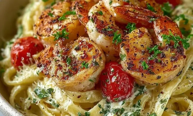 Delicious Marry Me Shrimp Pasta recipe with shrimp and pasta in a creamy sauce