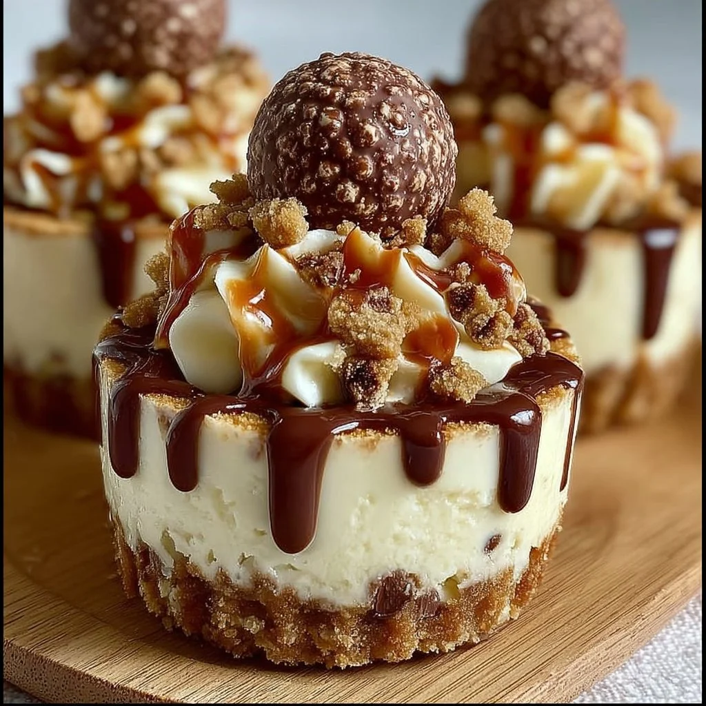 Mini no-bake Malteser cheesecakes topped with chocolate and Maltesers