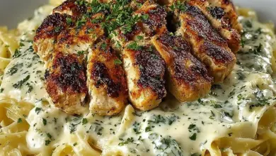 Delicious Chicken Alfredo pasta dish from Olive Garden