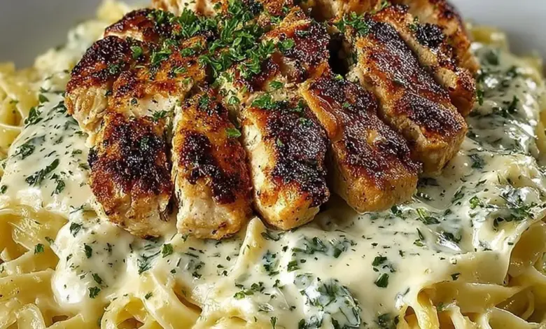 Delicious Chicken Alfredo pasta dish from Olive Garden