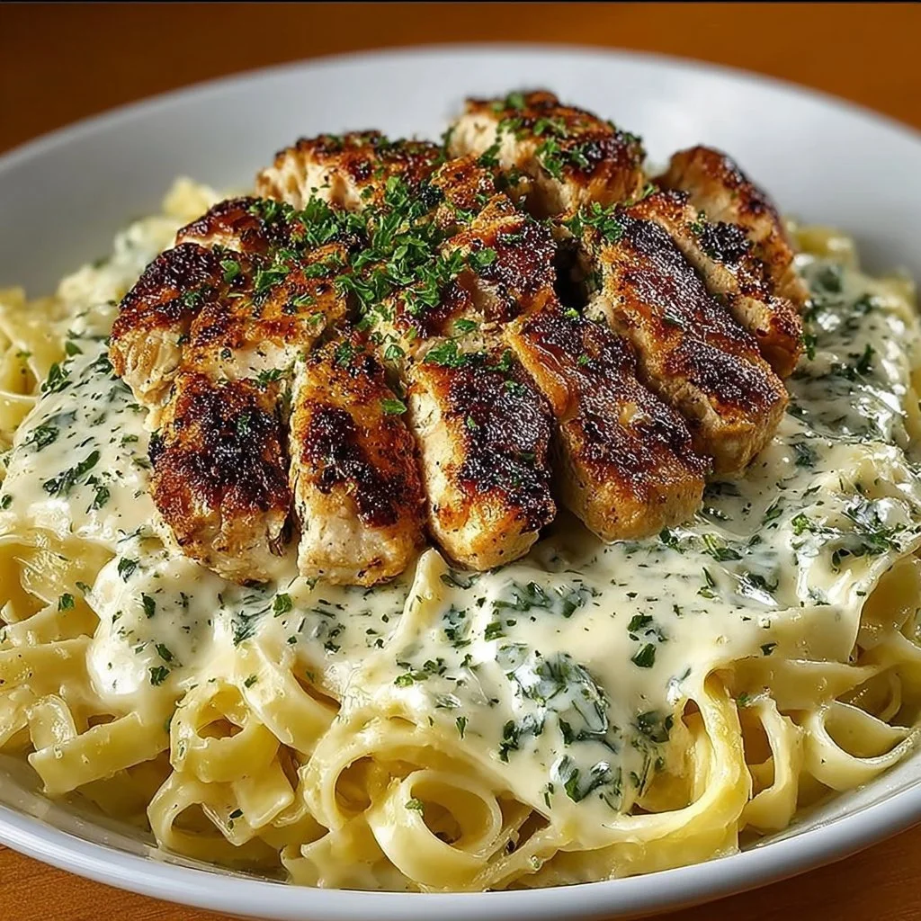 Delicious Chicken Alfredo pasta dish from Olive Garden