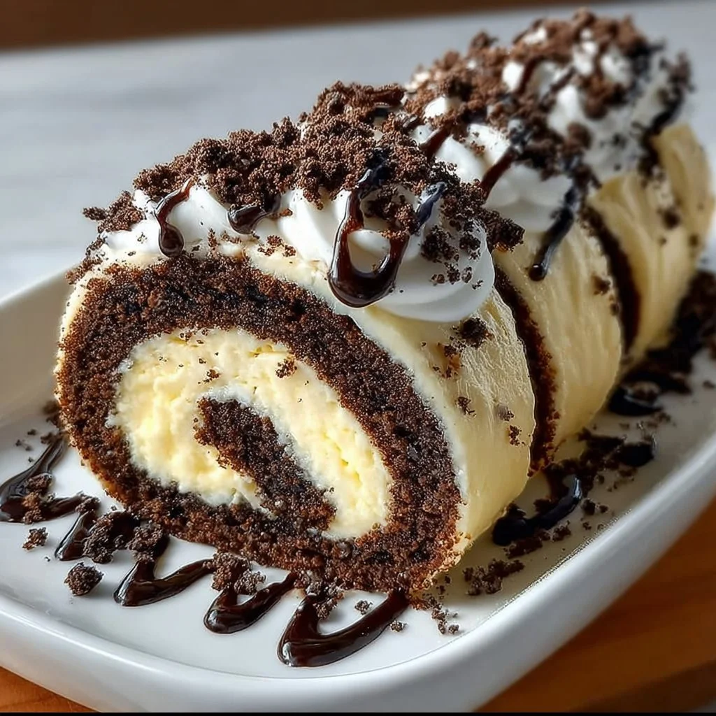Oreo Cream Cheese Cheesecake Sushi Roll showcasing a unique dessert sushi creation.