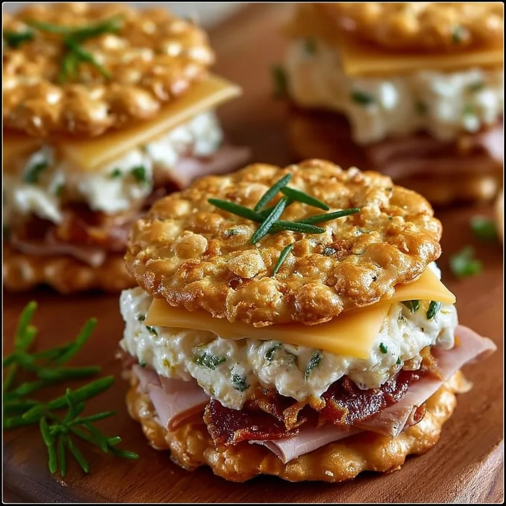 Tasty Party Cracker Ritz Sandwich served on a platter for gatherings