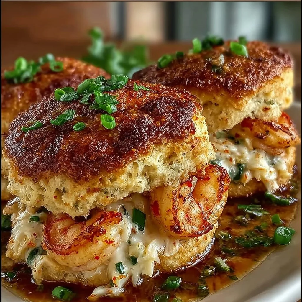 Shrimp and Crab Nacho Biscuit Melts