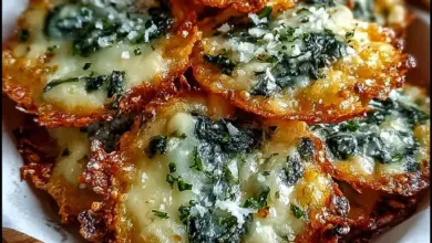 Spinach Dip Cheese Crisps served on a platter for a delicious snack.