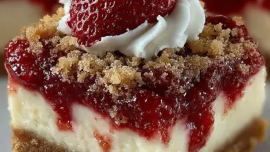 Delicious strawberry crunch bars with a crispy topping and fresh strawberries